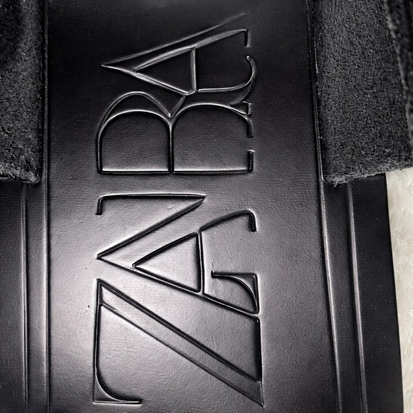 ZARA Black Criss-Cross Flat Gladiator Sandals | Maxi Buckle | EU 41 US 10 - Picture 6 of 10